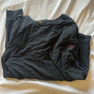Grey long sleeve polo